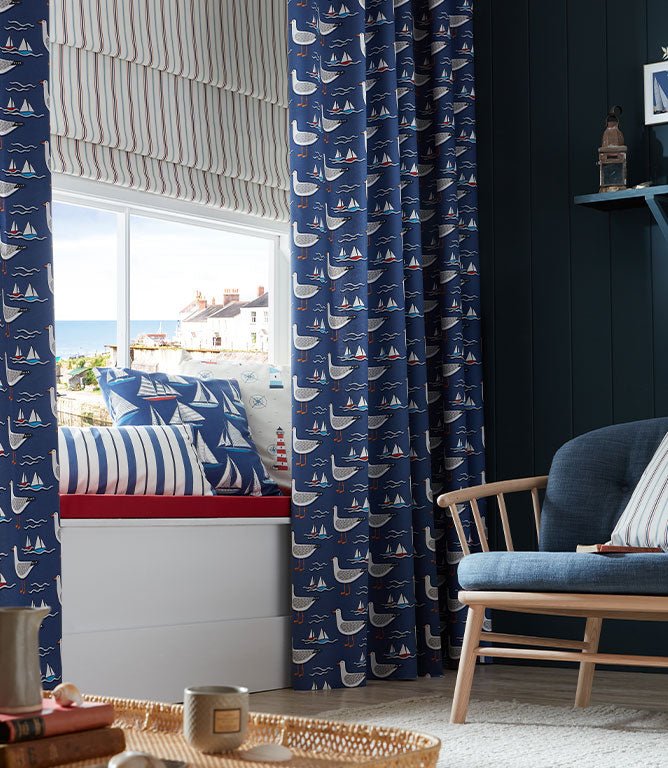 Ice Cream Thief Fabric / Navy - Just Fabrics