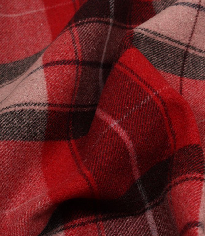Lewis Wool Fabric / Red - Just Fabrics