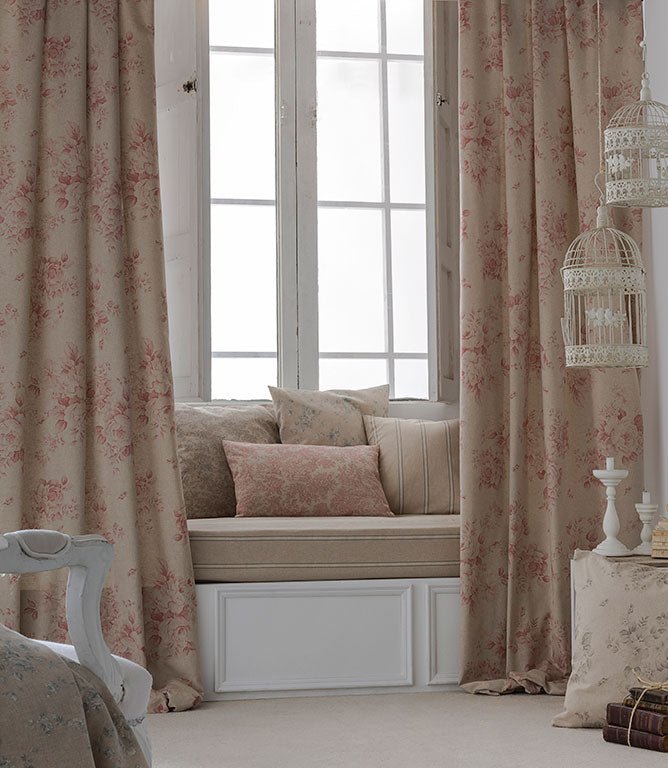 Grande Floral Fabric / Red - Just Fabrics