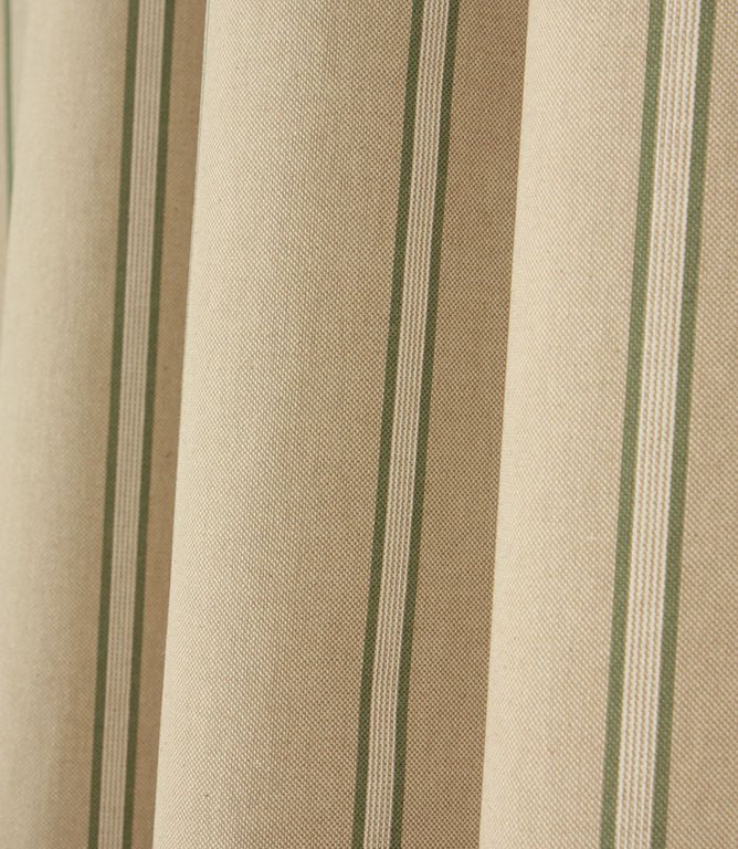Linen Stripe Fabric / Green - Just Fabrics
