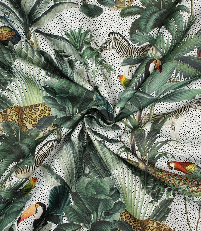 Congo Outdoor Fabric / White - Just Fabrics