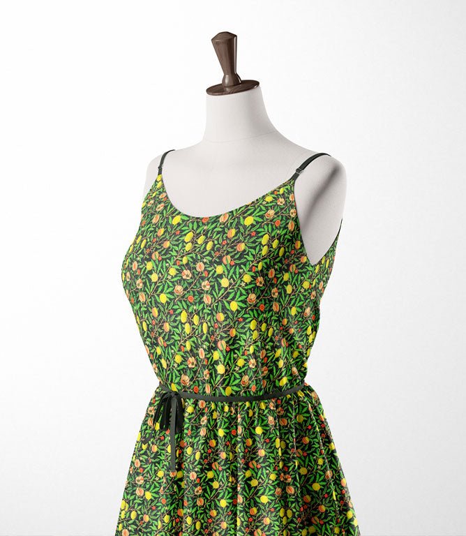 Pomegranate Percale Fabric / Black - Just Fabrics