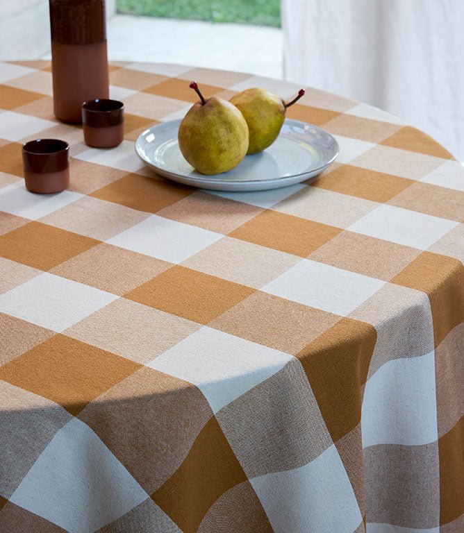 Aldsworth Chunky Check Fabric / Peanut - Just Fabrics