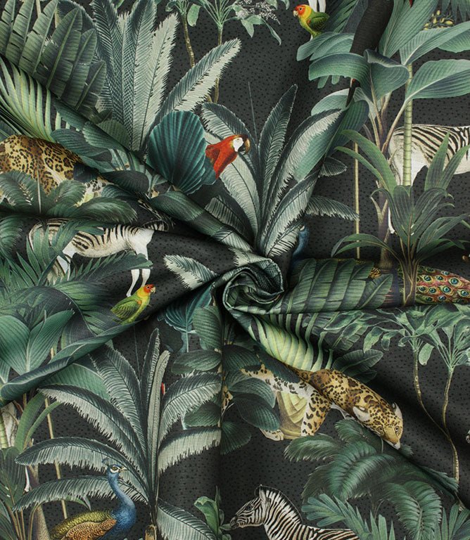Congo Outdoor Fabric / Charcoal - Just Fabrics