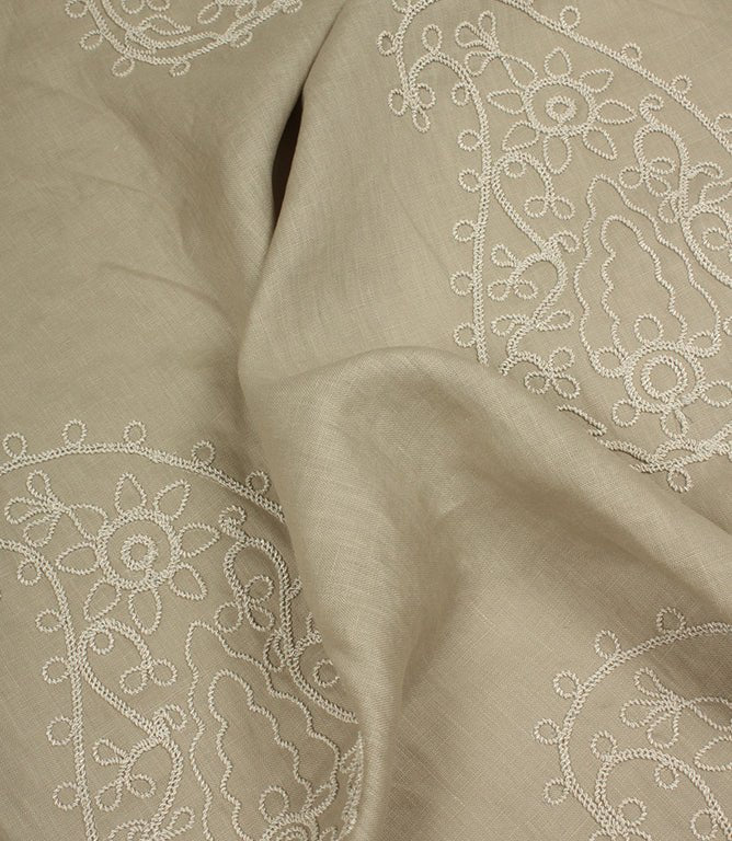 Kashmir Fabric / Grey / Ivory - Just Fabrics