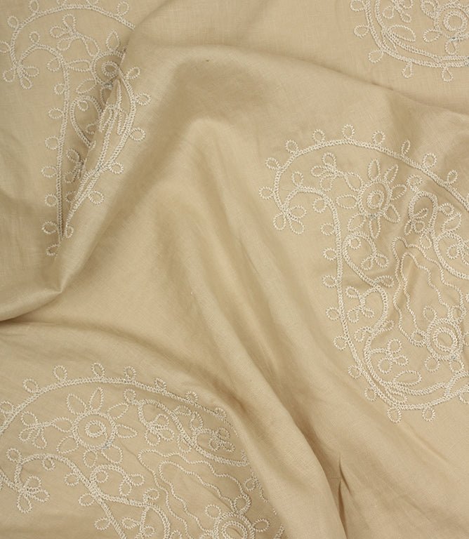 Kashmir Fabric / Stone / Ivory - Just Fabrics