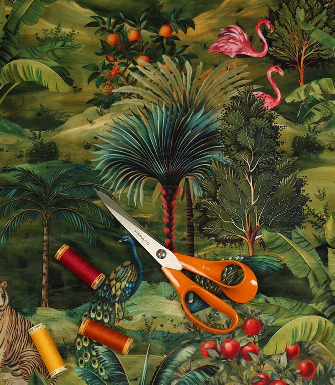 Rajah Velvet Fabric / Green - Just Fabrics