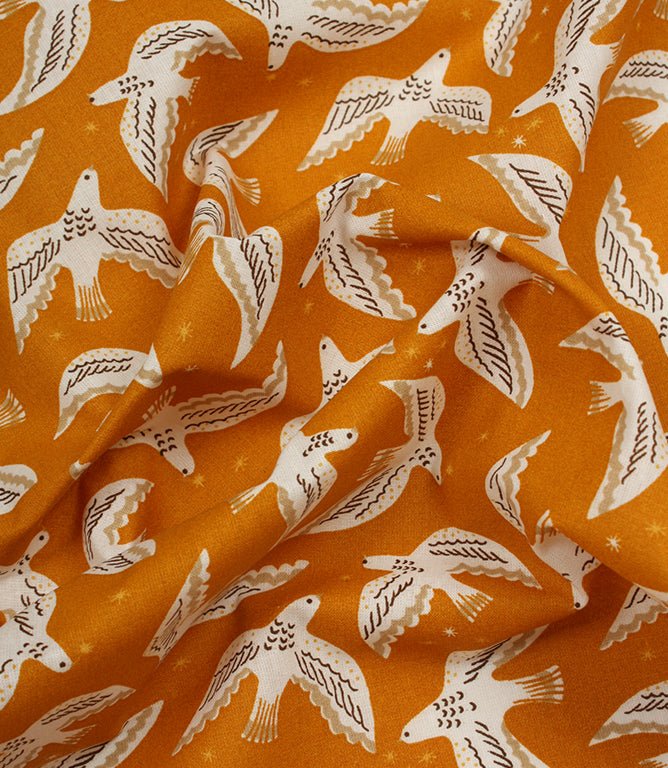 Starlit Doves Fabric / Peanut - Just Fabrics