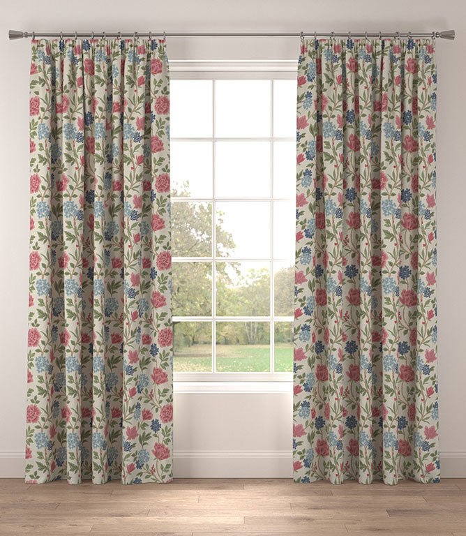 Mia Fabric / Blush / Blue - Just Fabrics