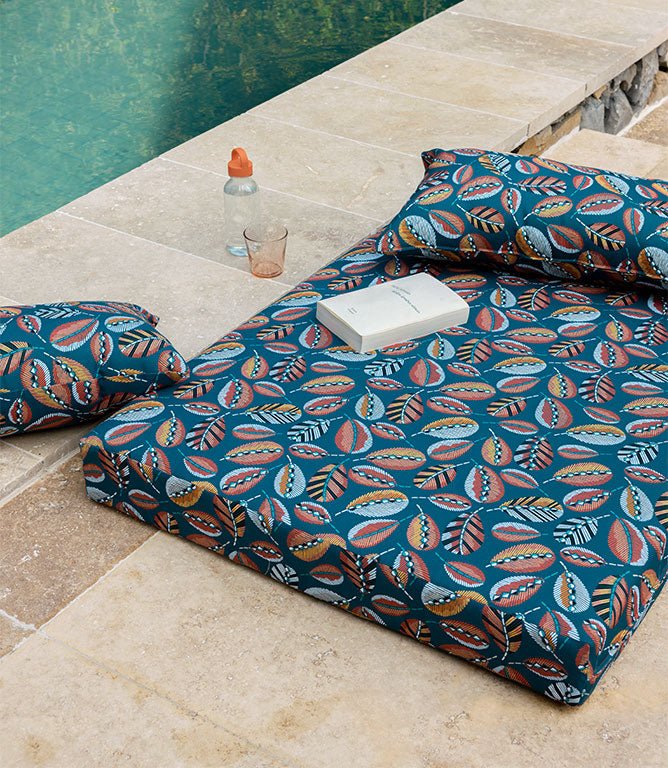 Feather Outdoor Fabric / Petrol - Just Fabrics