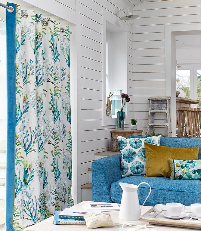 Coral Reef Fabric / Cobalt - Just Fabrics