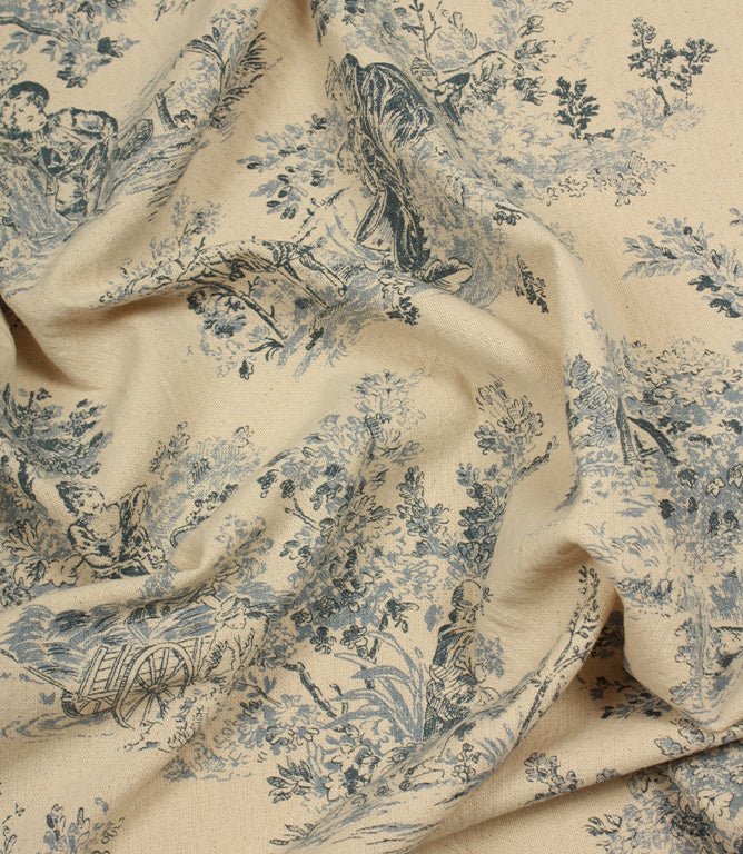 Chateau Toile Fabric / Blue - Just Fabrics