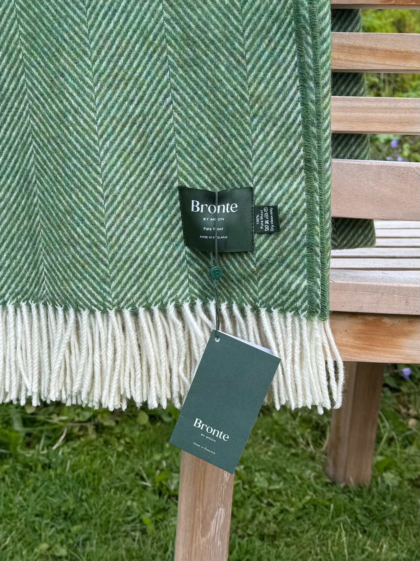 Herringbone Olive Green Throw