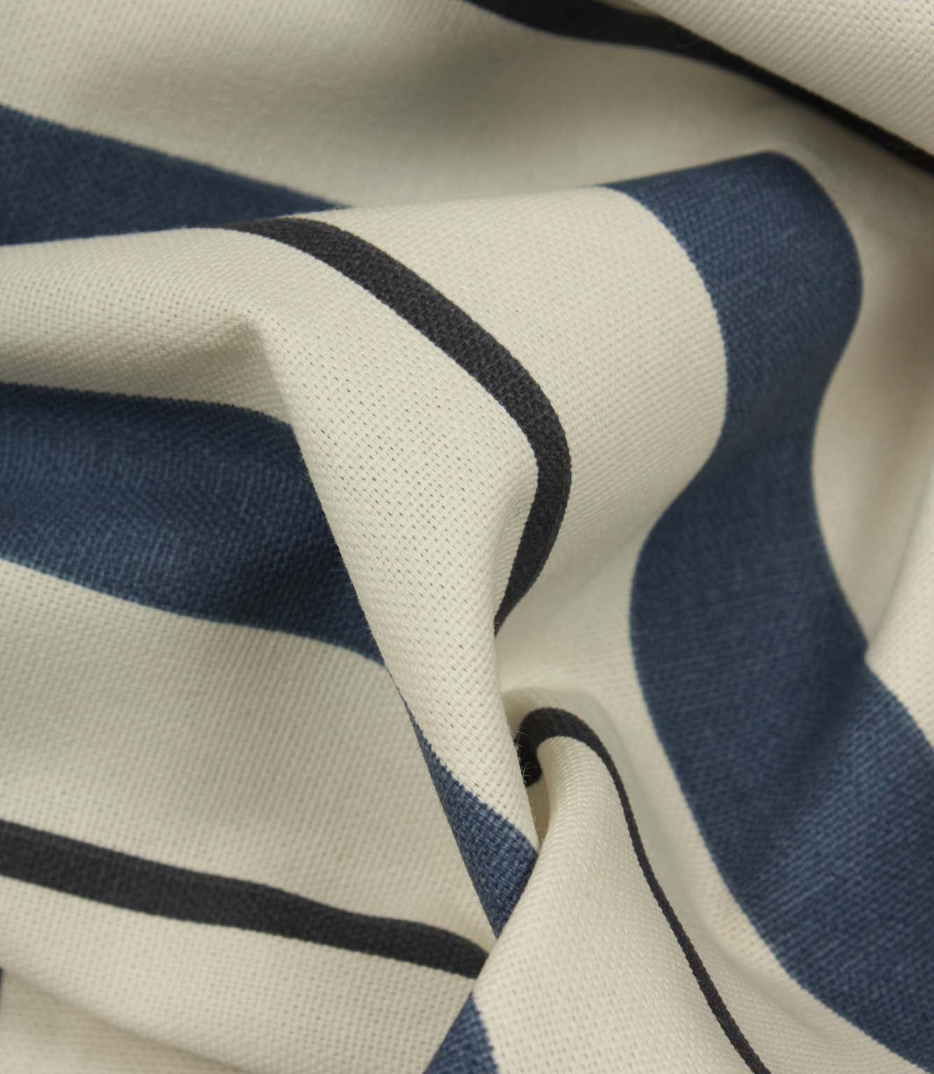 Bayford Stripe Fabric / Navy