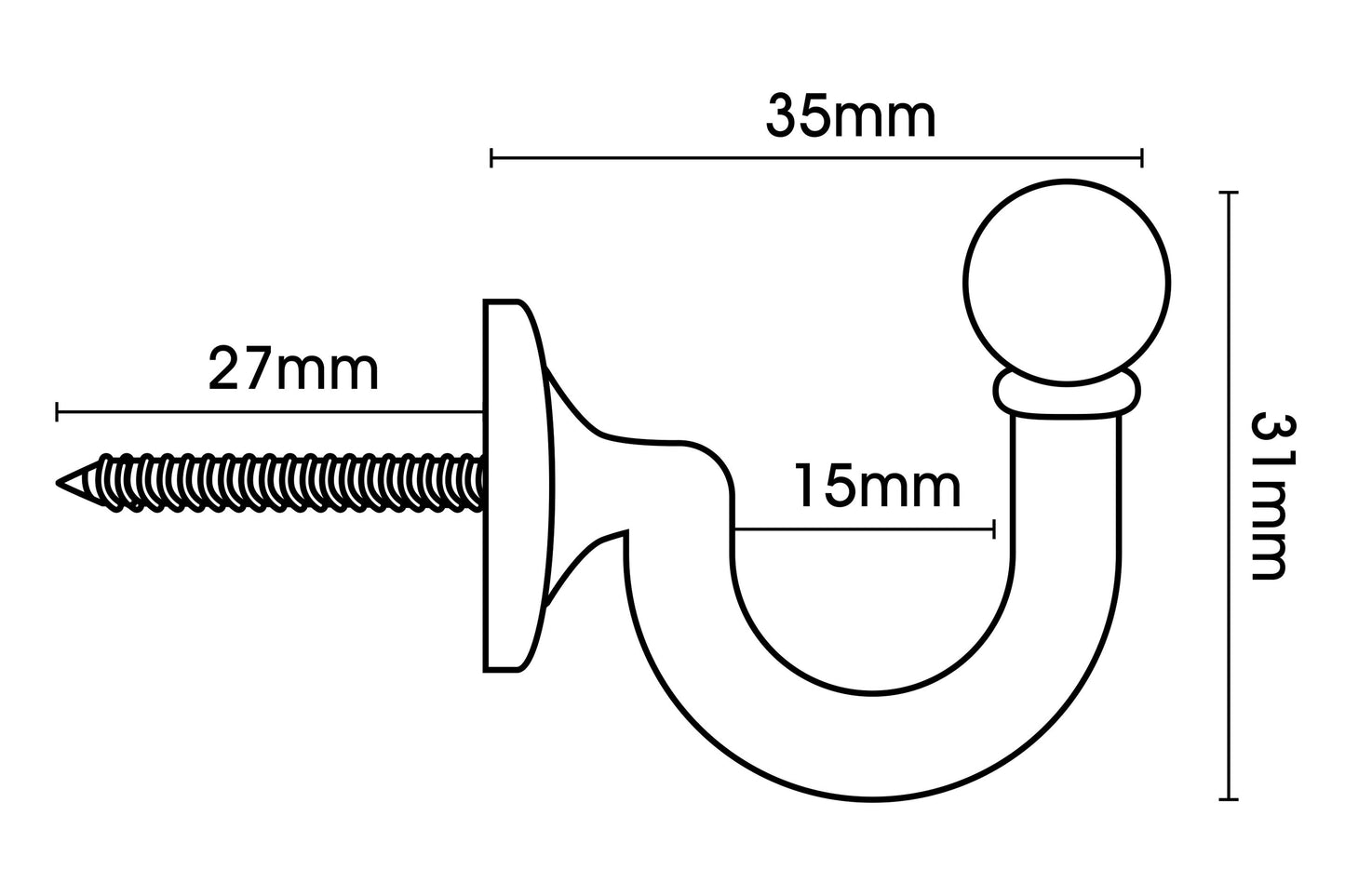 Brass Tieback Hooks