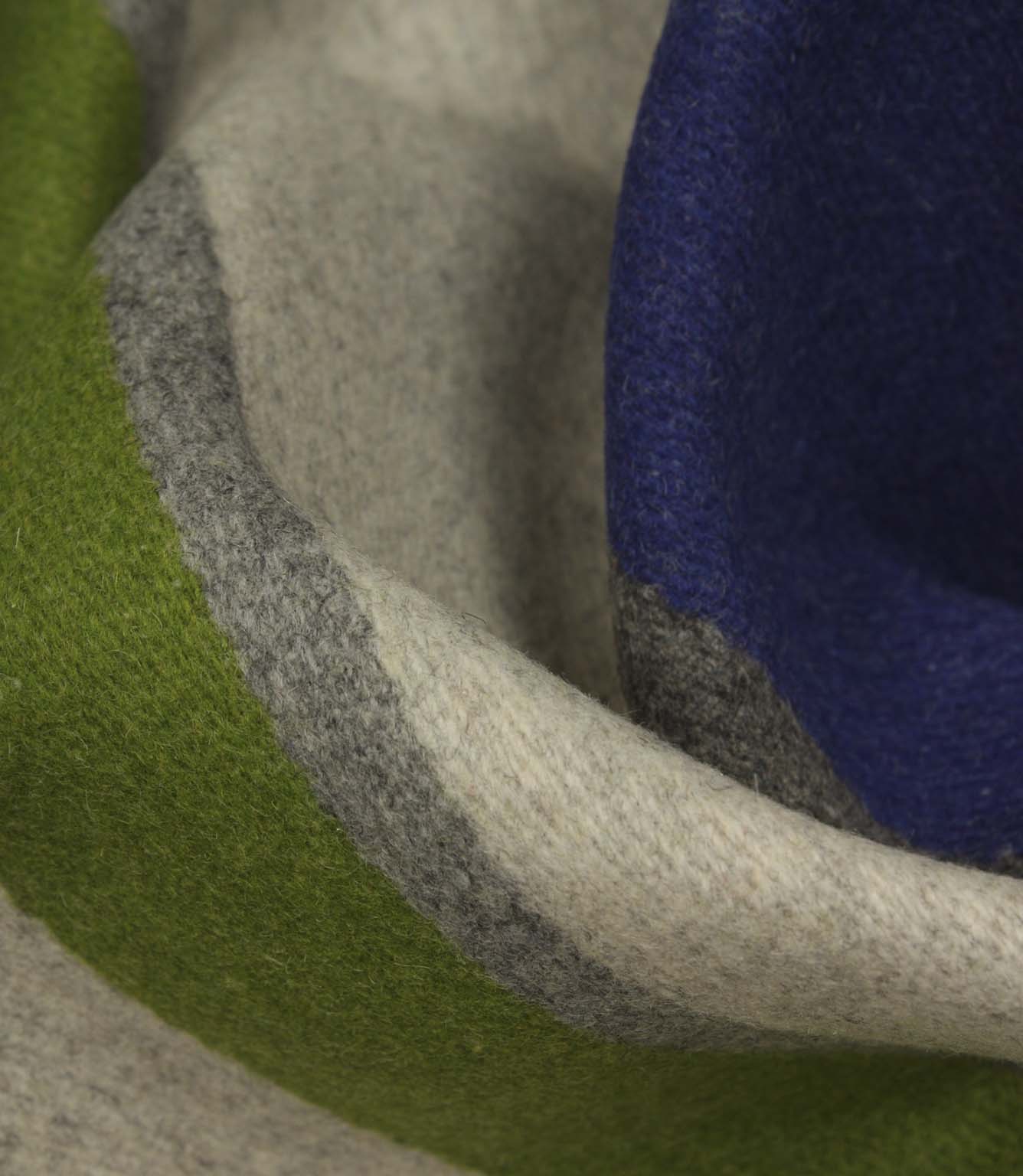 Castello Wool Fabric / Green / Blue | Just Fabrics