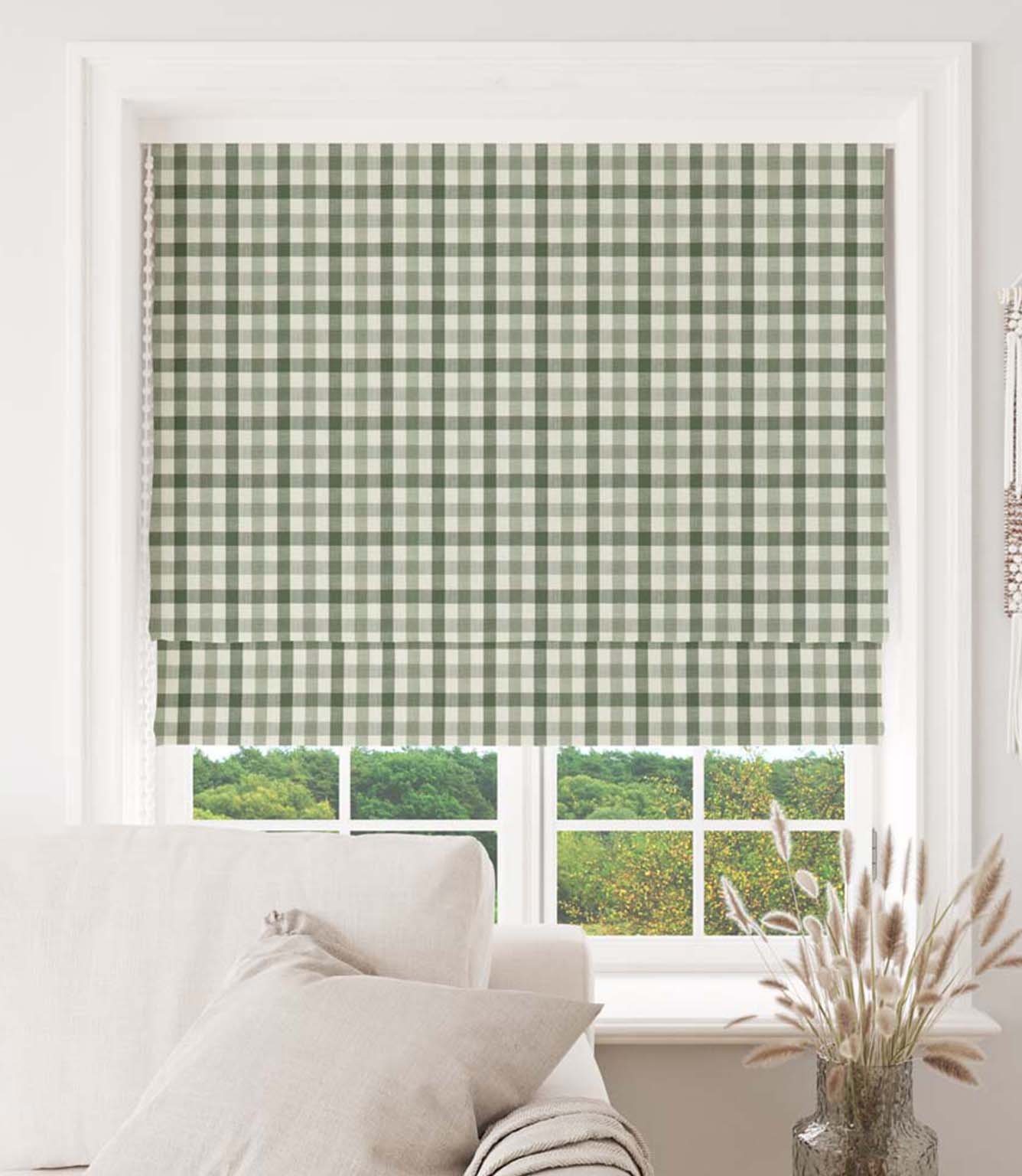 Country Gingham Fabric / Ivy