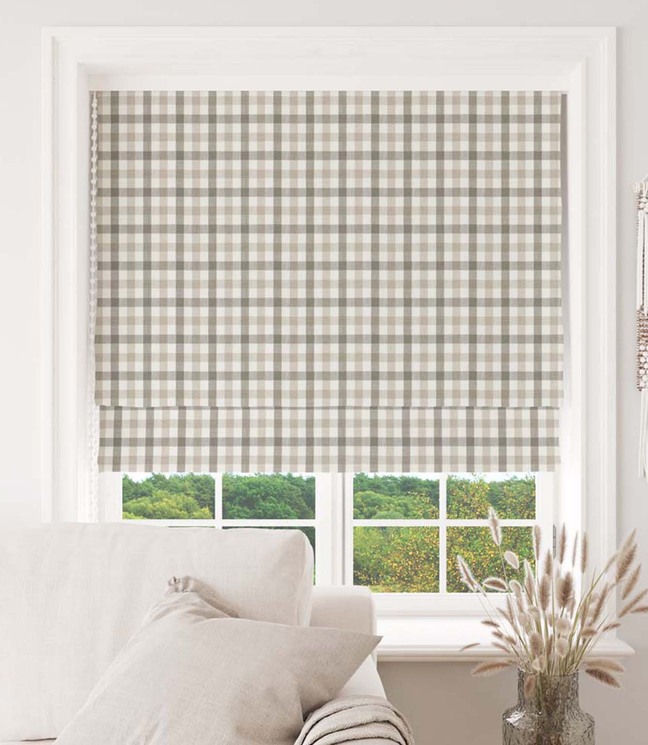 Country Gingham Fabric / Linen