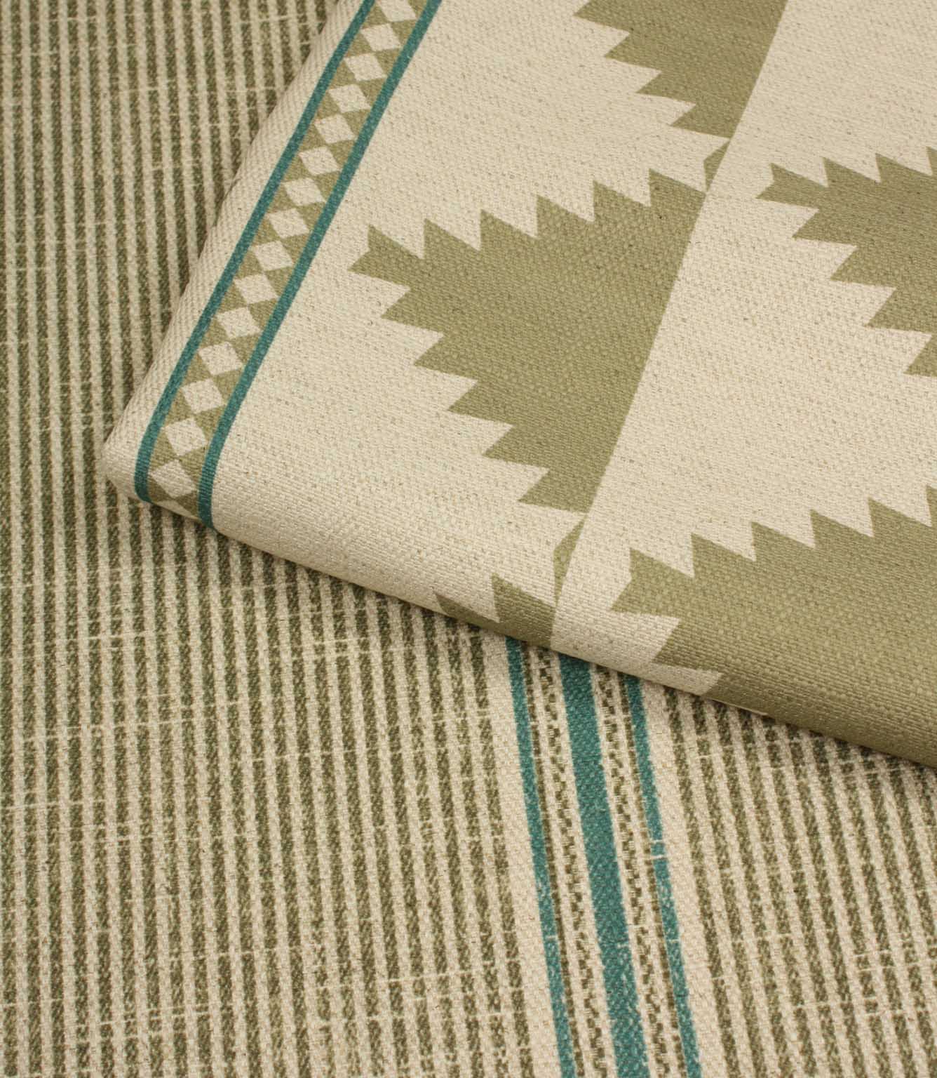 Textile with geometric pattern on a textured surface