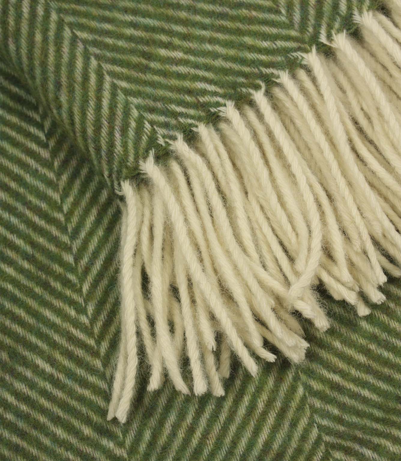 Herringbone Olive Green Throw