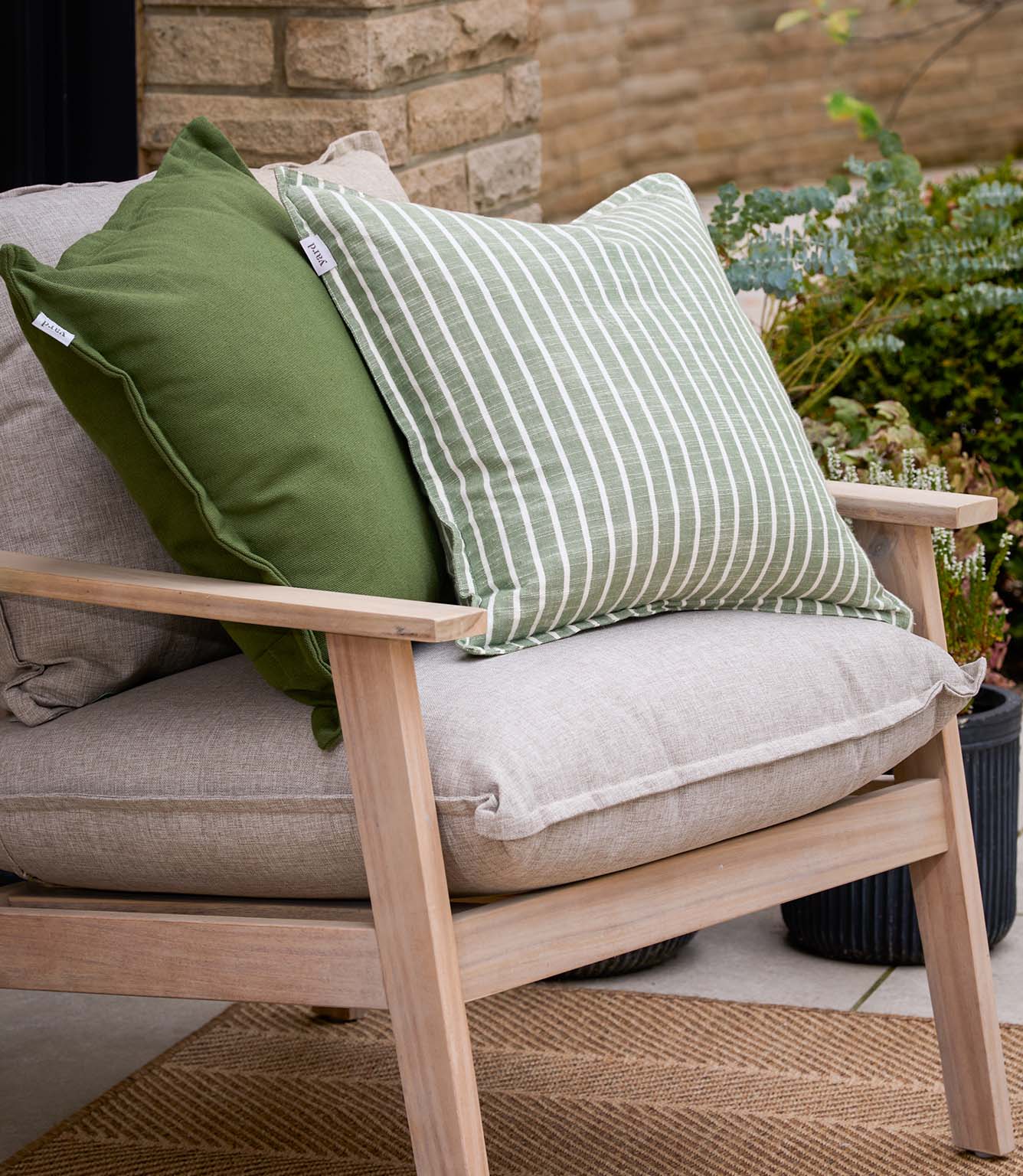 Hessle Stripe Eucalyptus Outdoor Cushion
