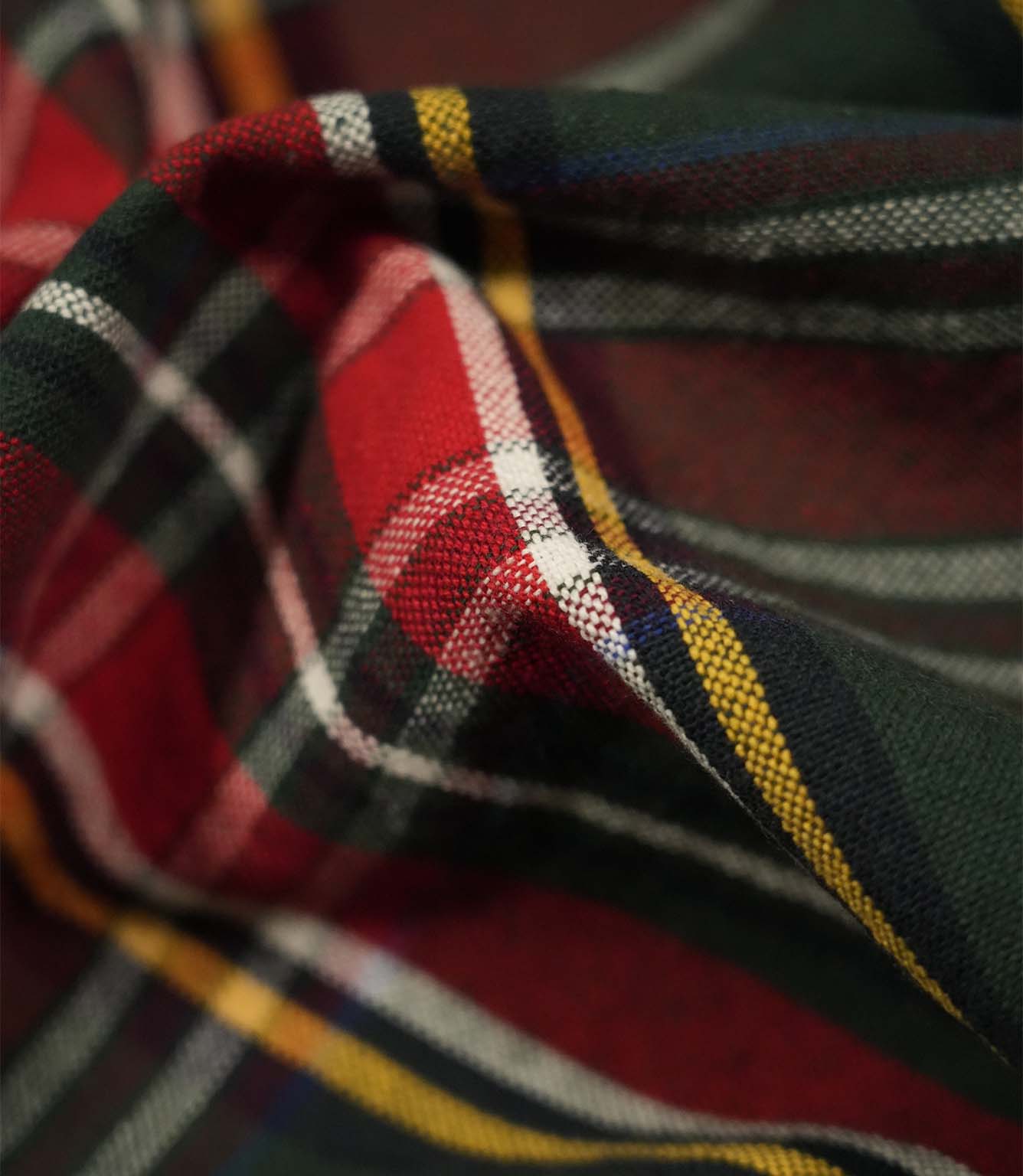 Highland Tartan Fabric / Green / Red