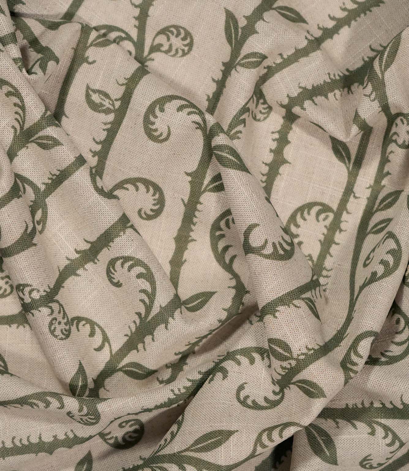 Little Bracken Natural Fabric / Olive Green