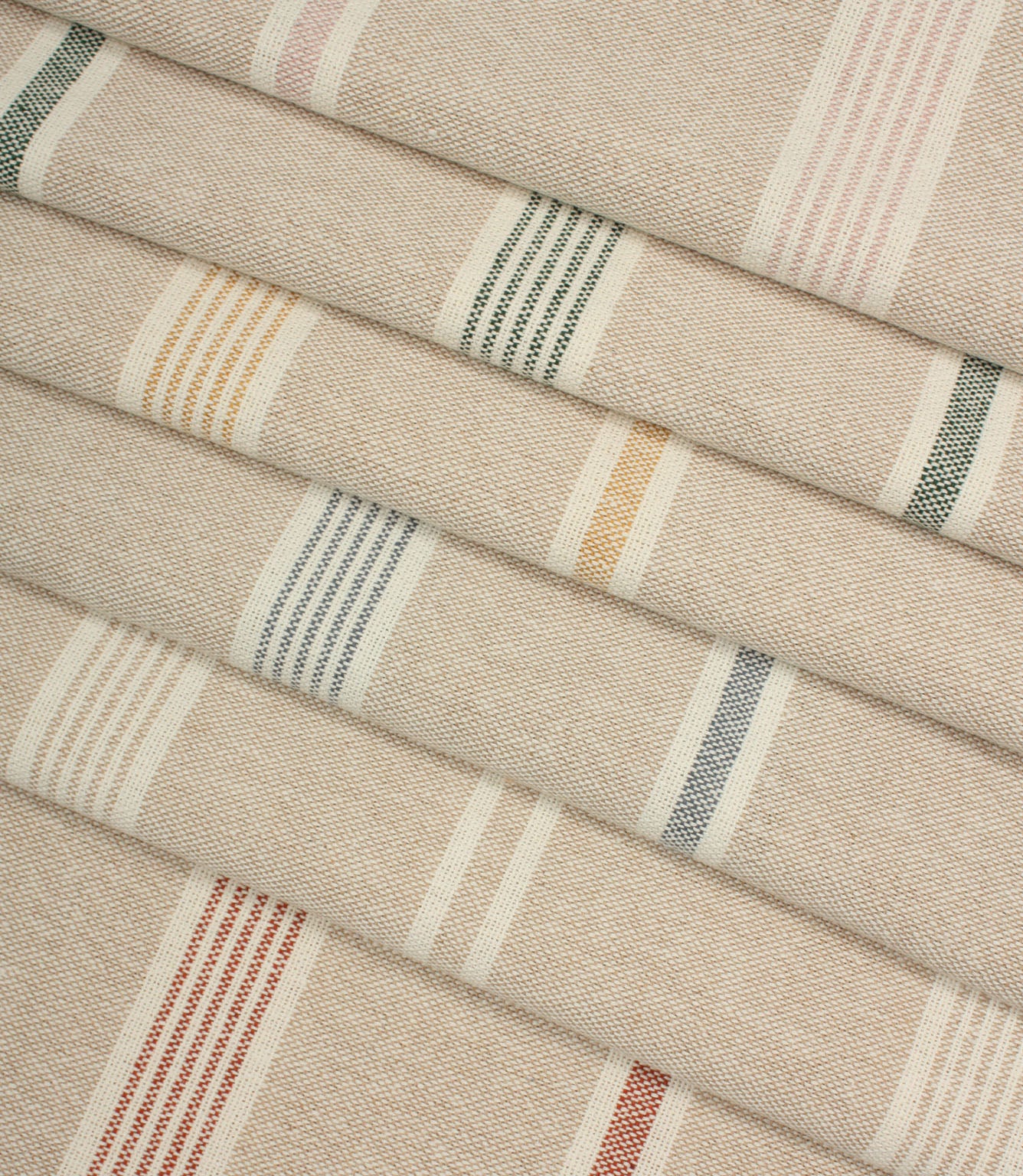 Portside Stripe Fabric / Pale Pink