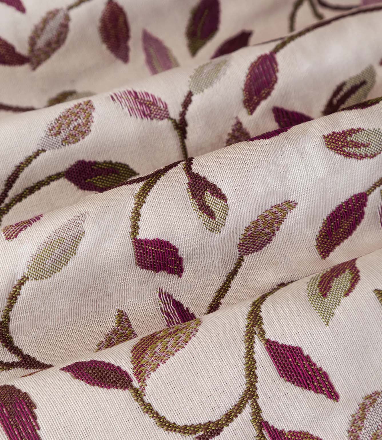 Cervino Damson Jacquard Pencil Pleat Curtains