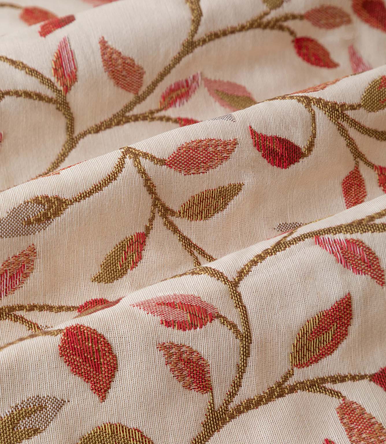 Cervino Rednut Jacquard Pencil Pleat Curtains