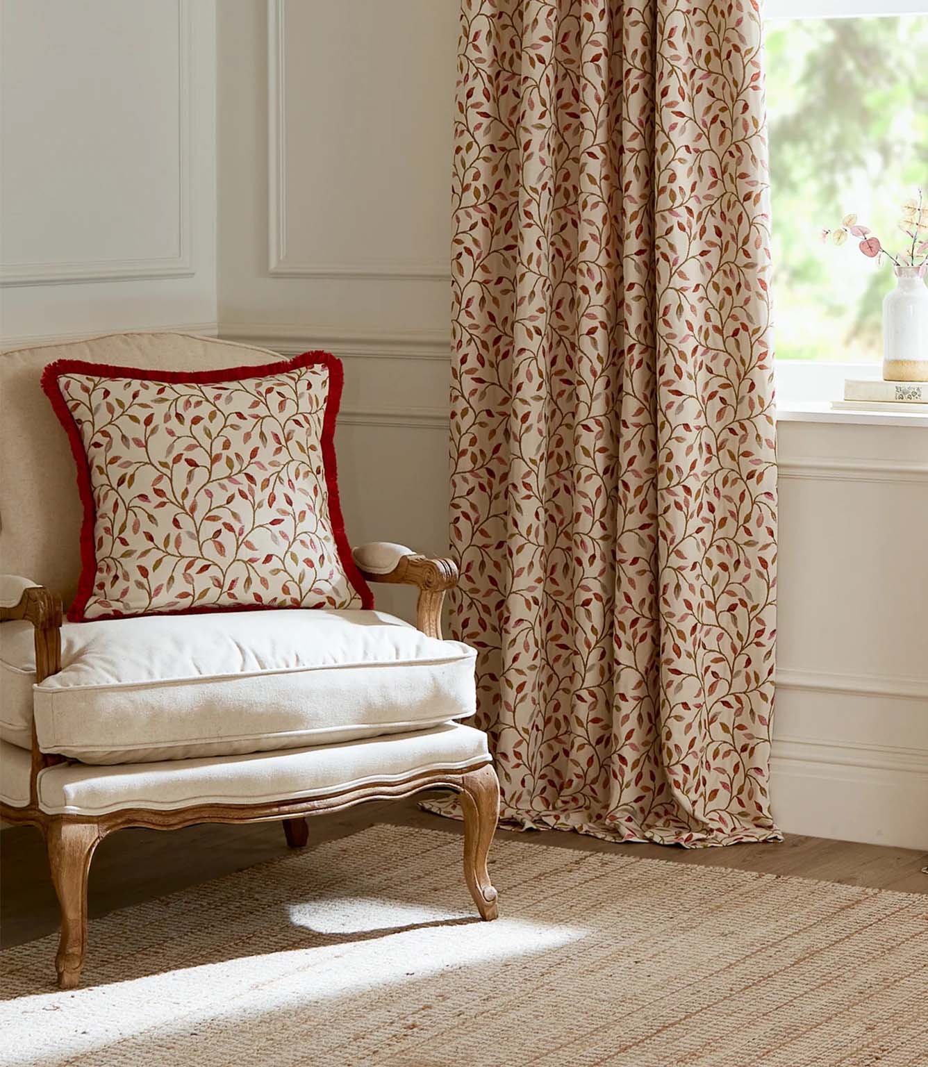 Cervino Rednut Fringed Jacquard Cushion