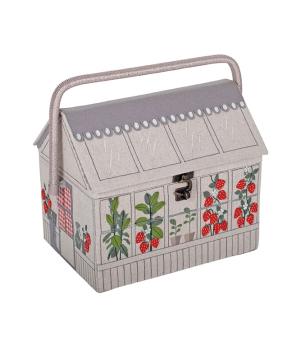 Strawberry Greenhouse Embroidered Sewing Box
