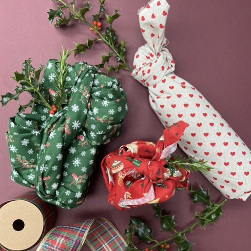 How to wrap gifts with fabric - Just Fabrics