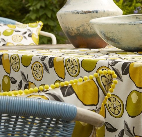 Al fresco dining using outdoor fabric - Just Fabrics
