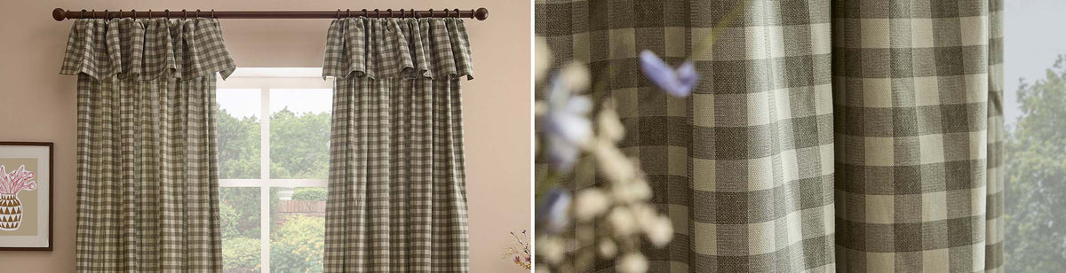 Gingham Ready-Made Curtains