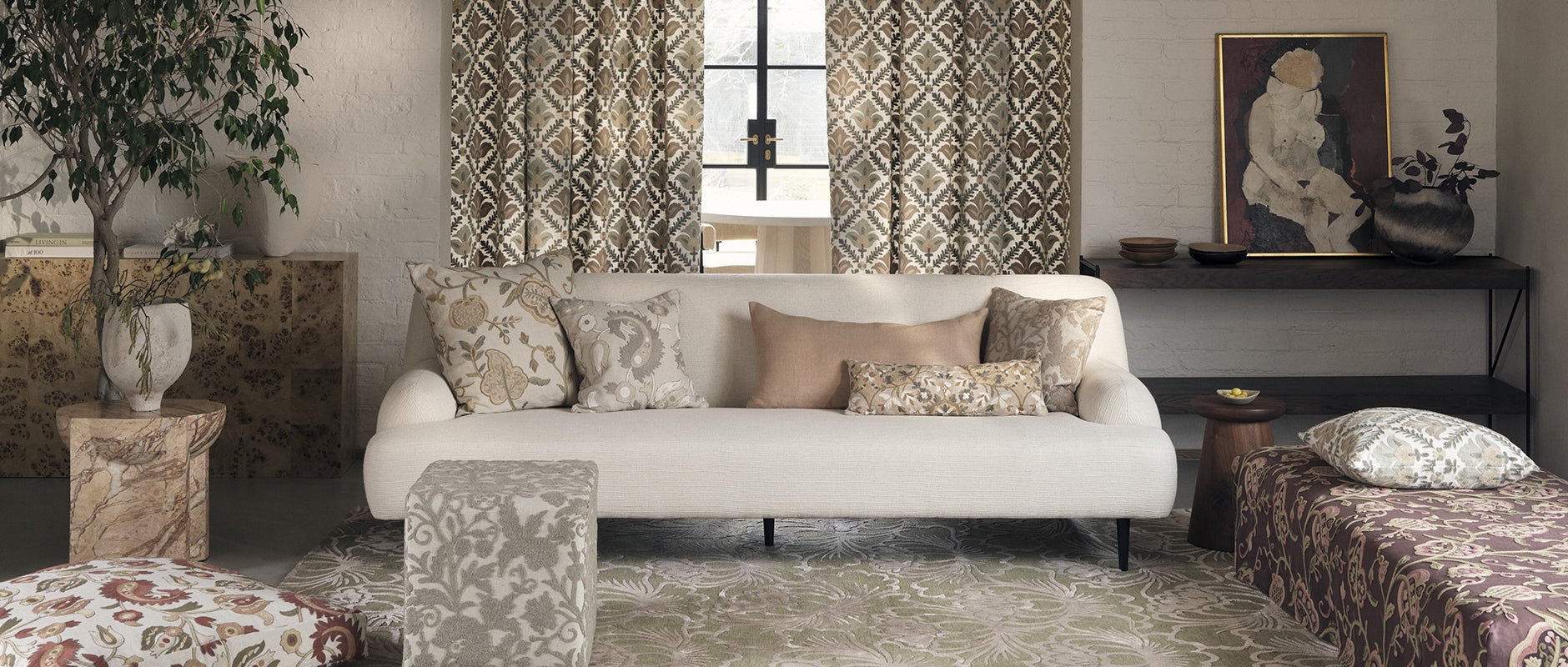 Warwick Fabrics Karaja Crewel Collection - Just Fabrics