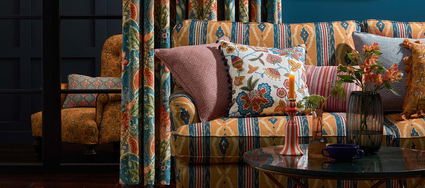 Textured upholstery fabric with tactile finishes