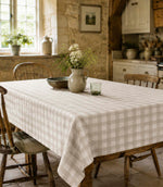 Gingham Matt PVC Fabric / Stone