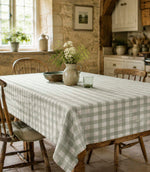 Gingham Matt PVC Fabric / Olive