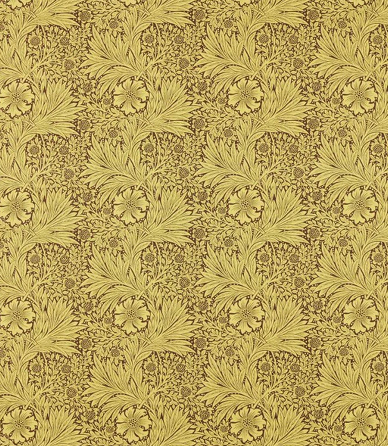 Marigold Fabric / Summer Yellow / Chocolate