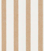 Natural fabric with bold, wide vertical stripes in warm brown on an off-white background.