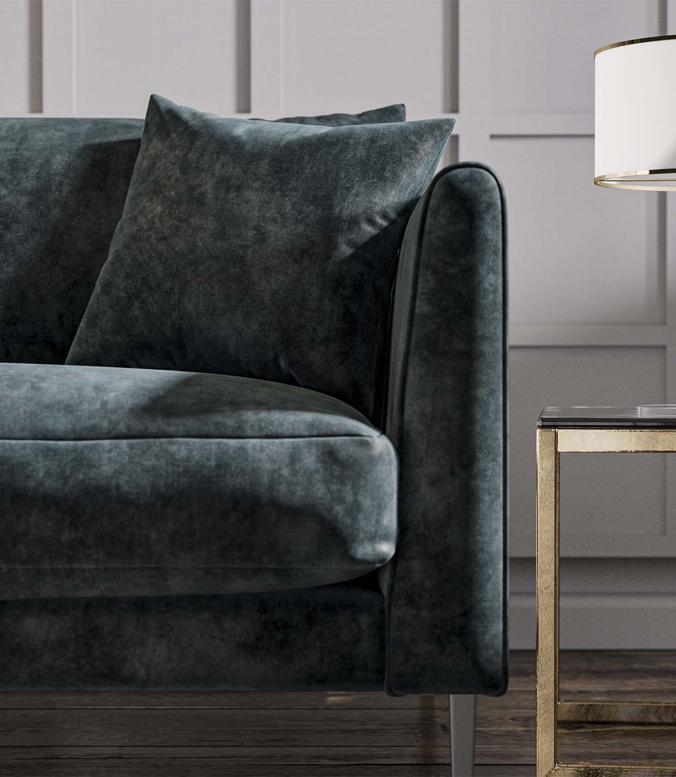 JF Vintage Velvet Fabric / Ocean