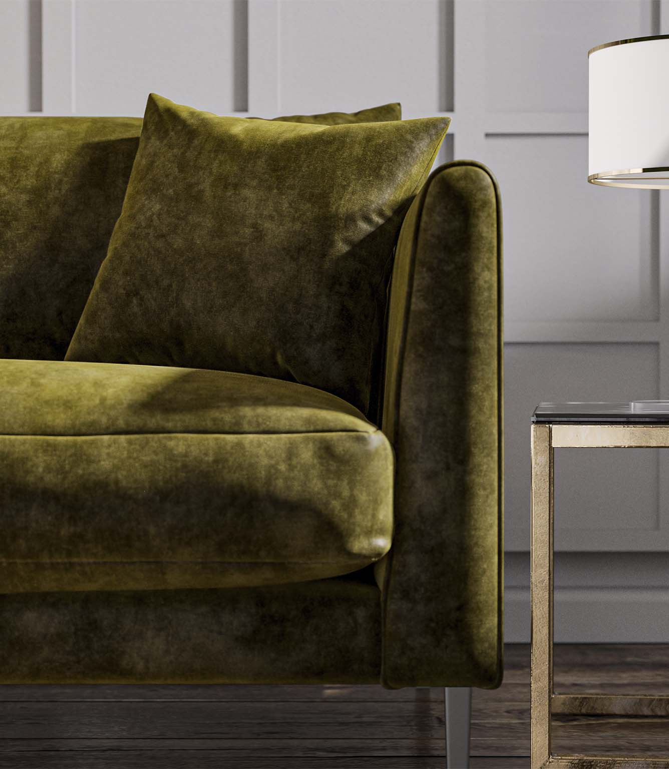JF Vintage Velvet Fabric / Moss