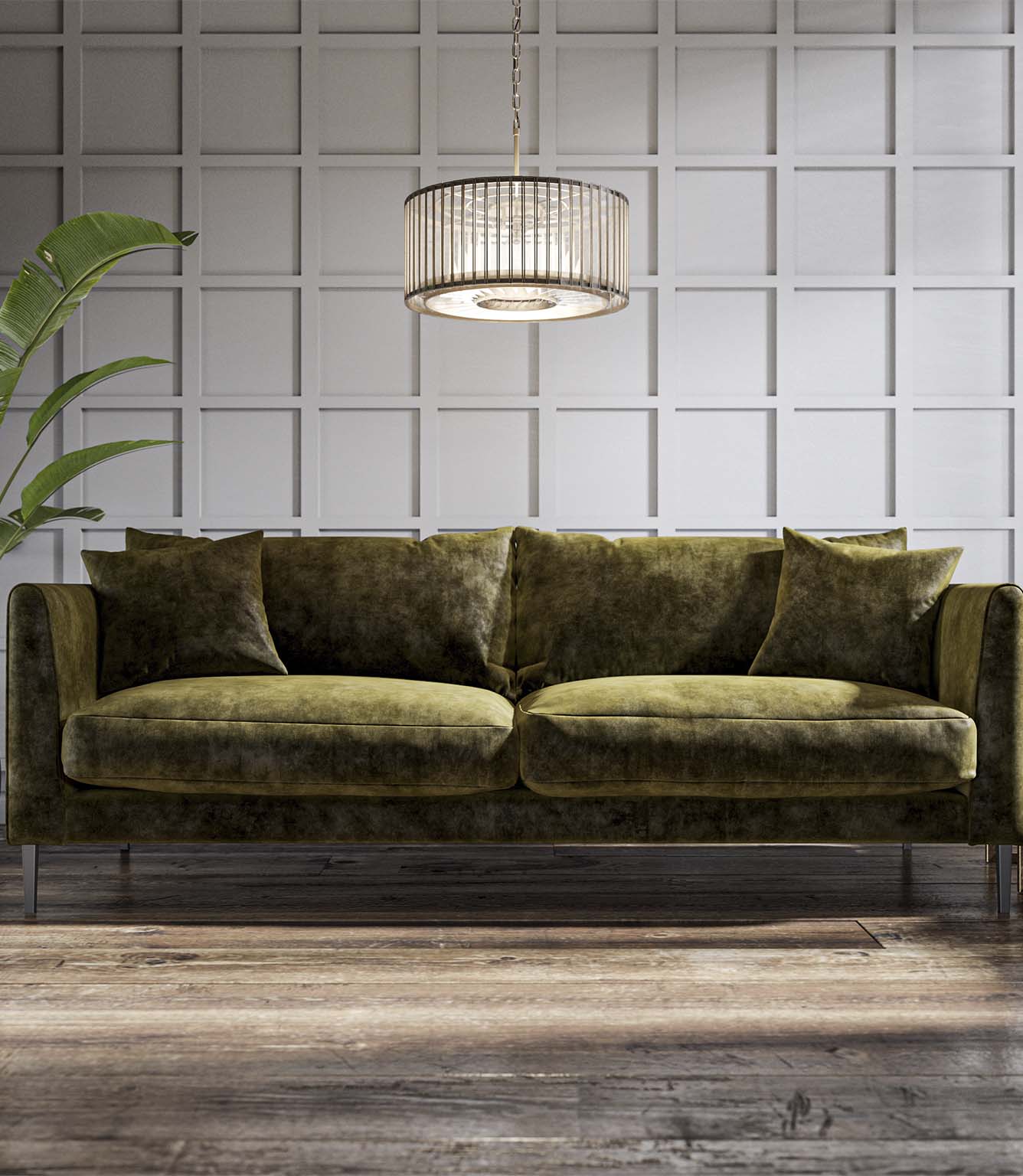JF Vintage Velvet Fabric / Moss
