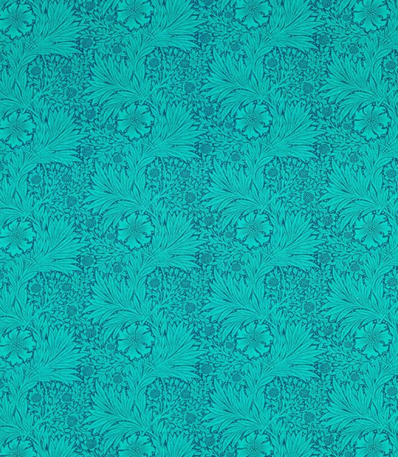 Marigold Fabric / Navy / Turquoise