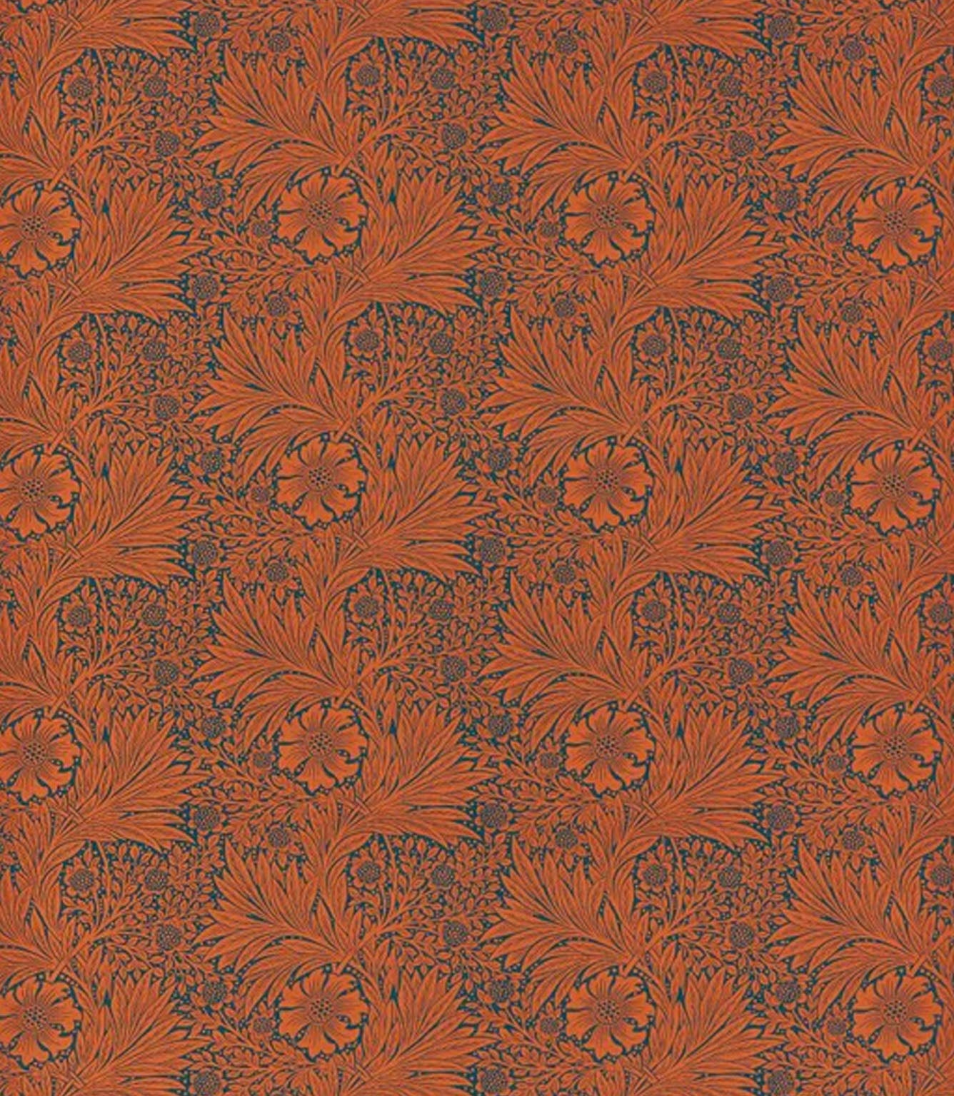 Marigold Fabric / Navy / Burnt Orange