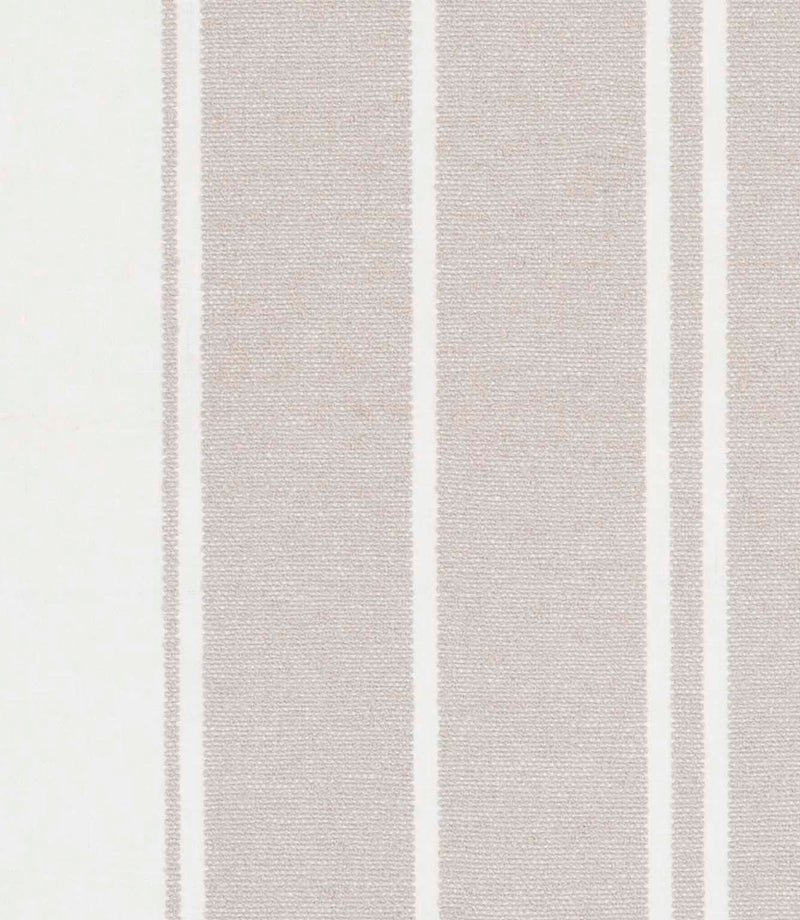 Soft grey and white striped fabric featuring wide vertical bands with a subtle woven texture.