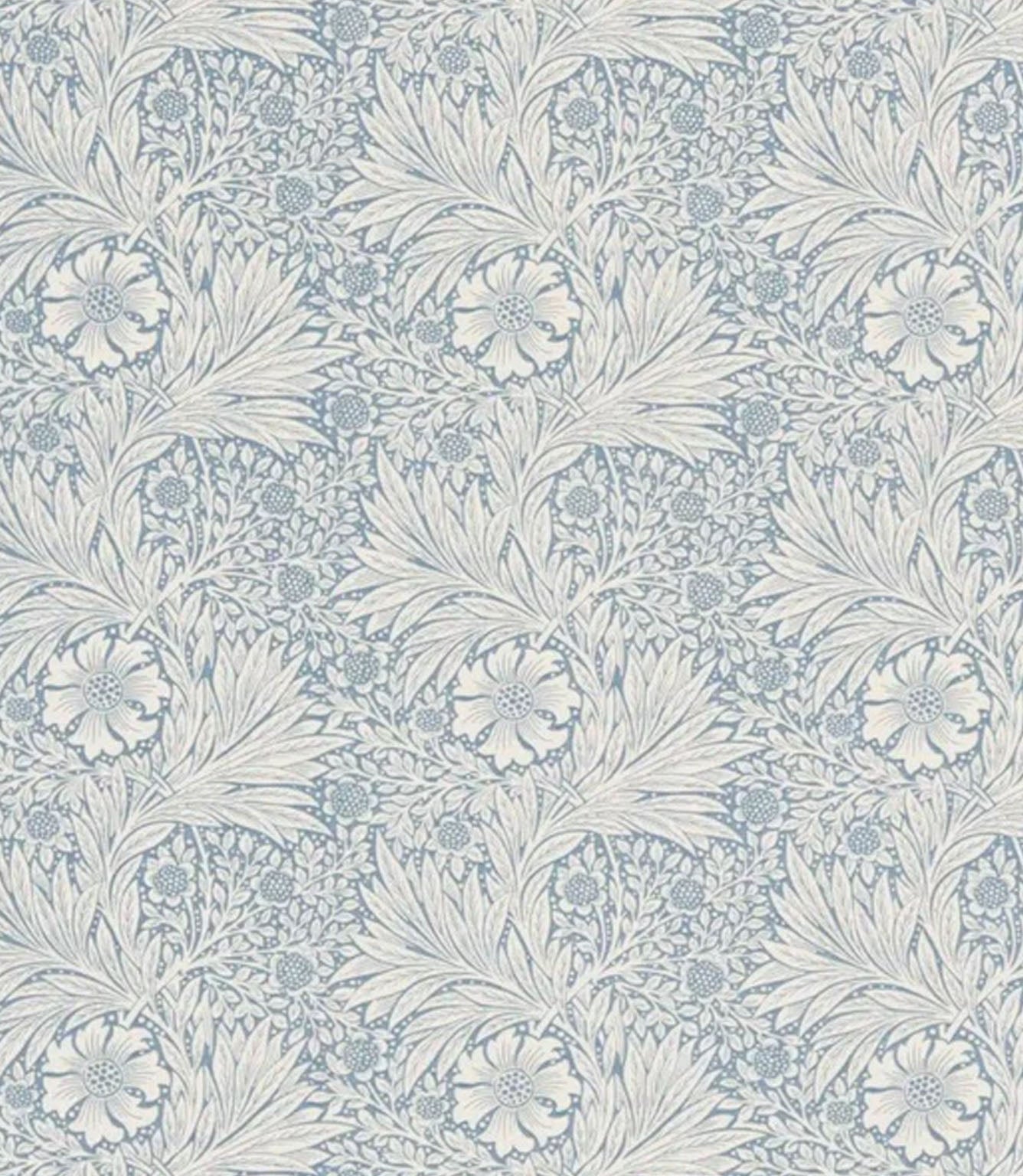 Marigold Fabric / China Blue / Ivory