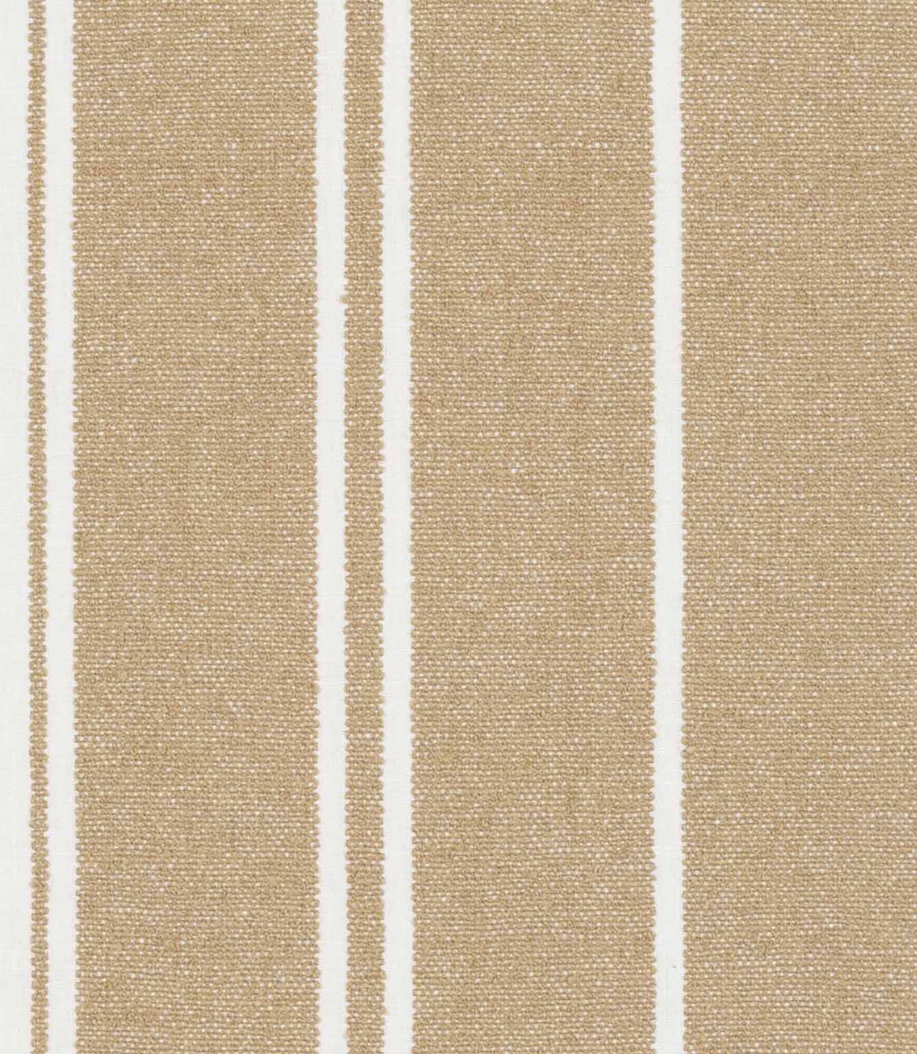 Golden beige and white striped fabric with wide vertical stripes and a lightly textured surface.