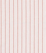 Fine red and neutral multi-stripe fabric with narrow vertical lines and a textured woven finish.